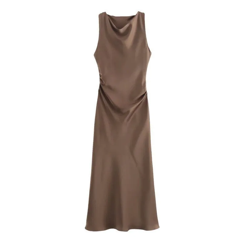 Elegant Satin Midi Dress