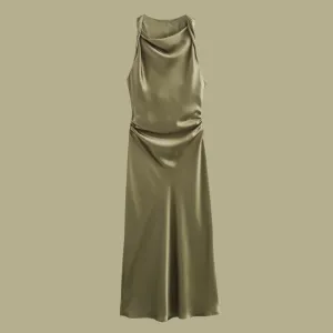 Elegant Satin Midi Dress