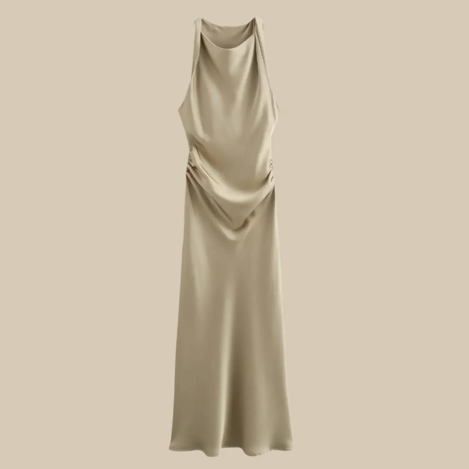 Elegant Satin Midi Dress