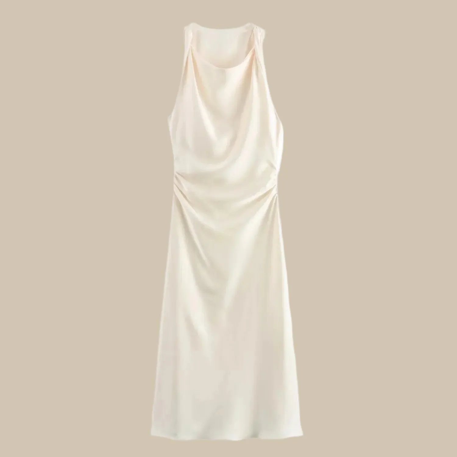 Elegant Satin Midi Dress