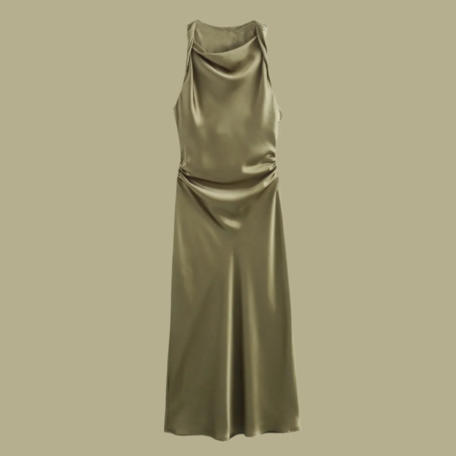 Elegant Satin Midi Dress