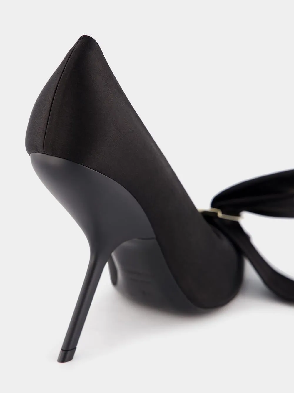 Erica Bow-Detailed Satin Pumps