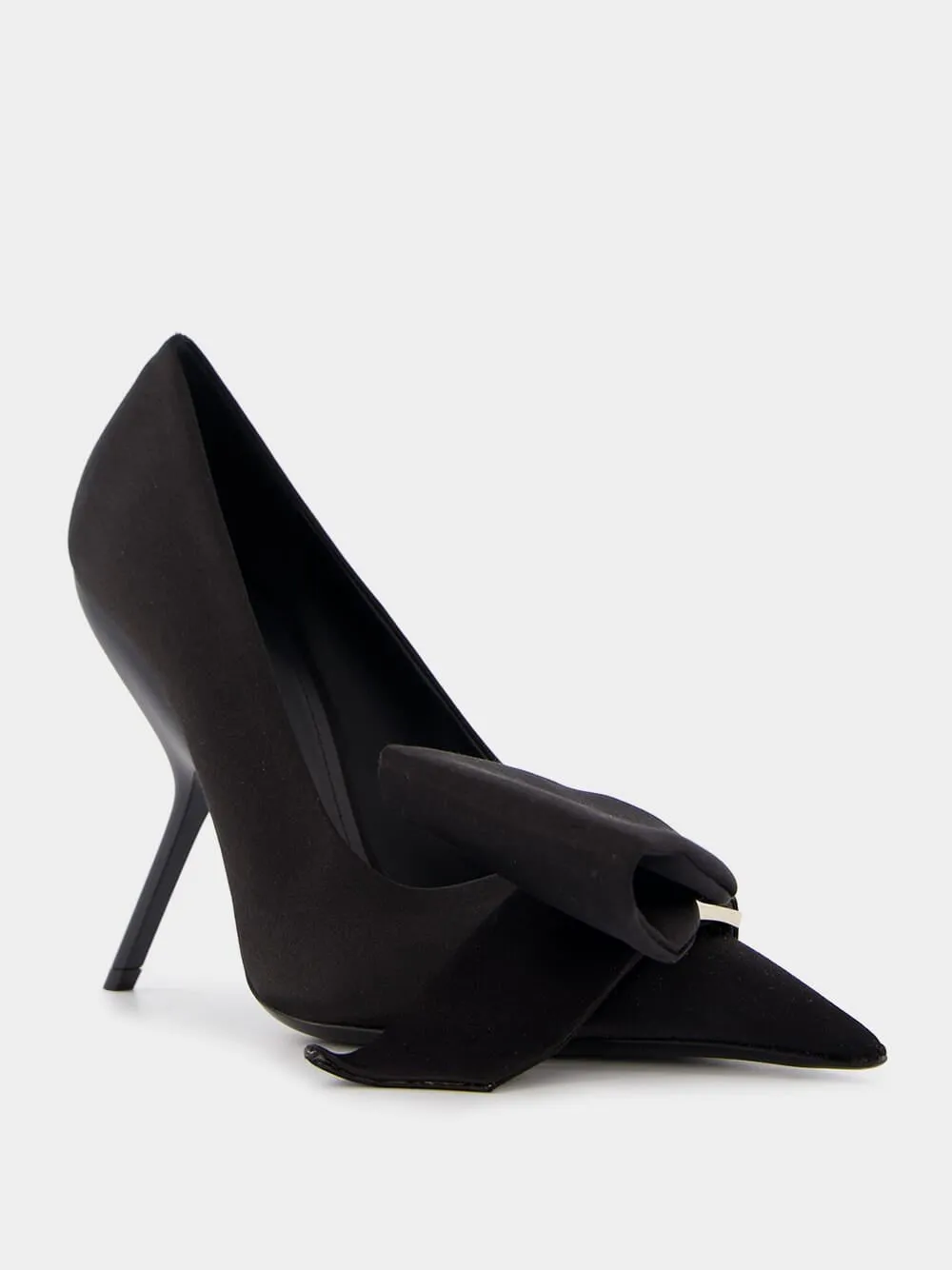 Erica Bow-Detailed Satin Pumps