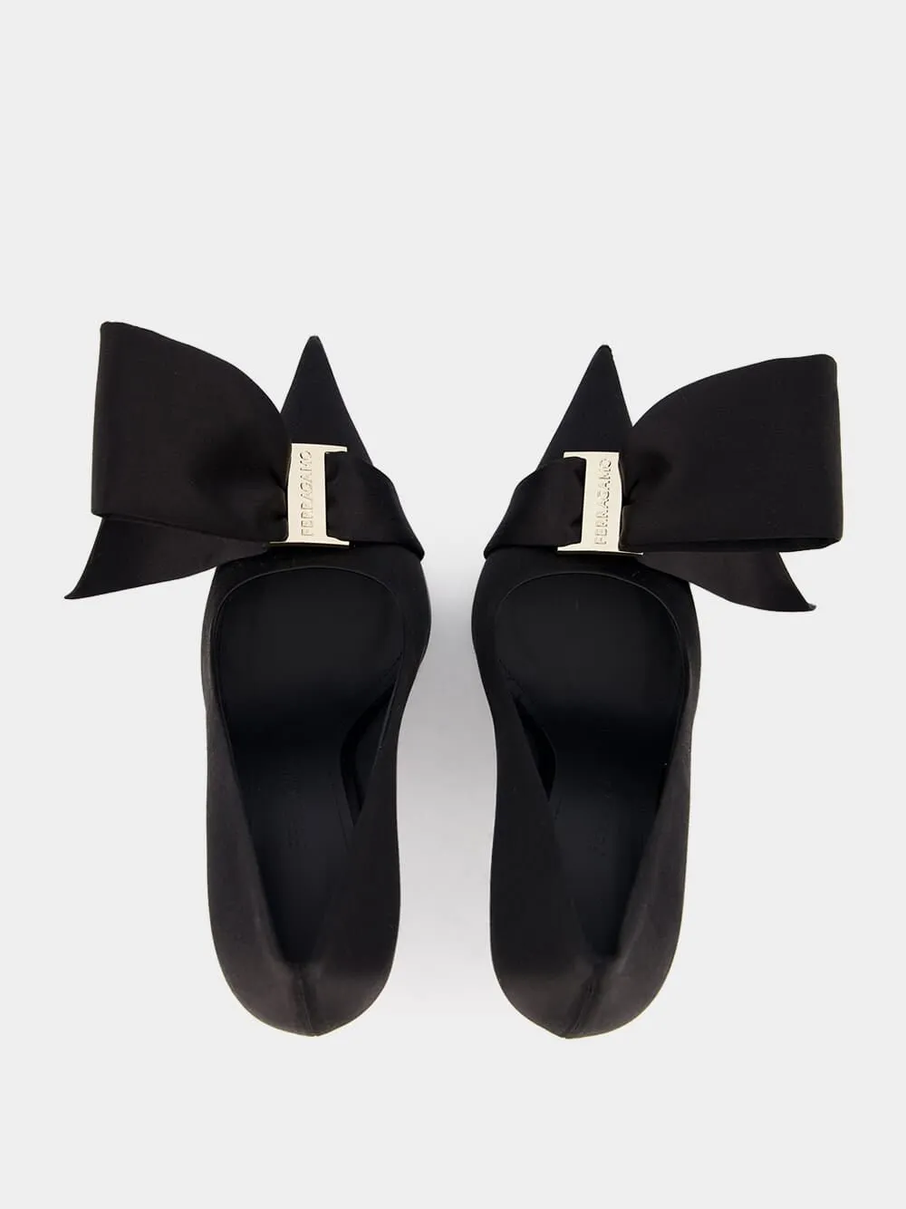 Erica Bow-Detailed Satin Pumps