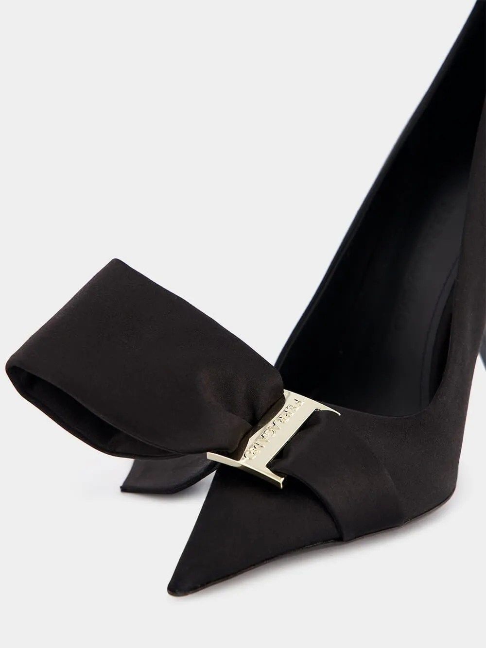 Erica Bow-Detailed Satin Pumps