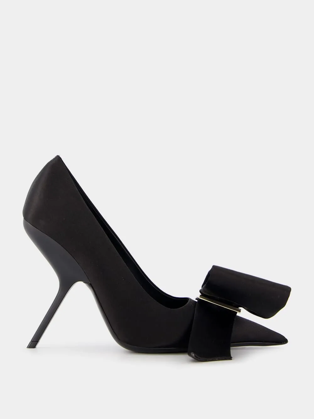 Erica Bow-Detailed Satin Pumps