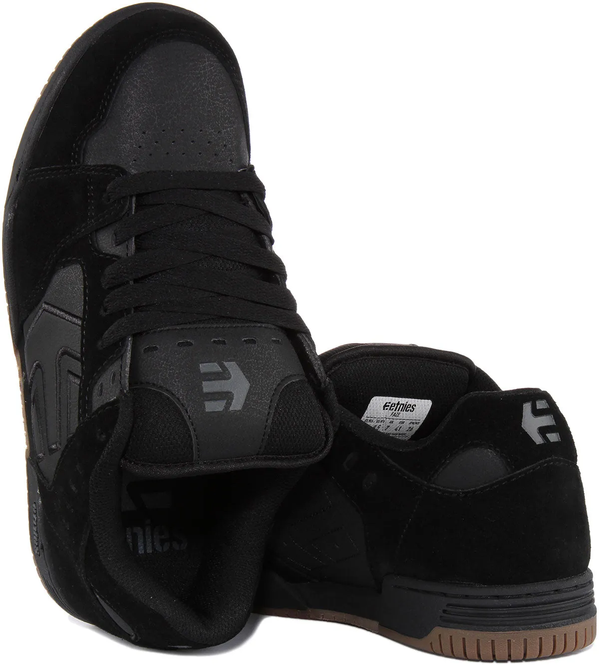 Etnies Faze In Black Gum Sole For Men