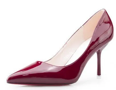 Fashion shoes women Pumps female shoes leather nude pointed toe heeled shoes women thin heels bridal wedding shoes