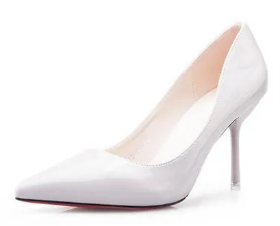 Fashion shoes women Pumps female shoes leather nude pointed toe heeled shoes women thin heels bridal wedding shoes