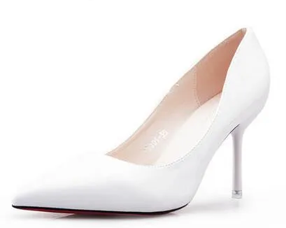 Fashion shoes women Pumps female shoes leather nude pointed toe heeled shoes women thin heels bridal wedding shoes