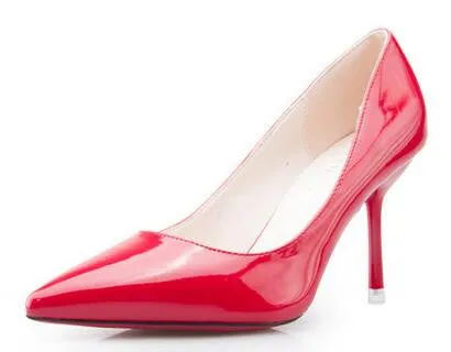 Fashion shoes women Pumps female shoes leather nude pointed toe heeled shoes women thin heels bridal wedding shoes