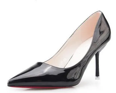 Fashion shoes women Pumps female shoes leather nude pointed toe heeled shoes women thin heels bridal wedding shoes