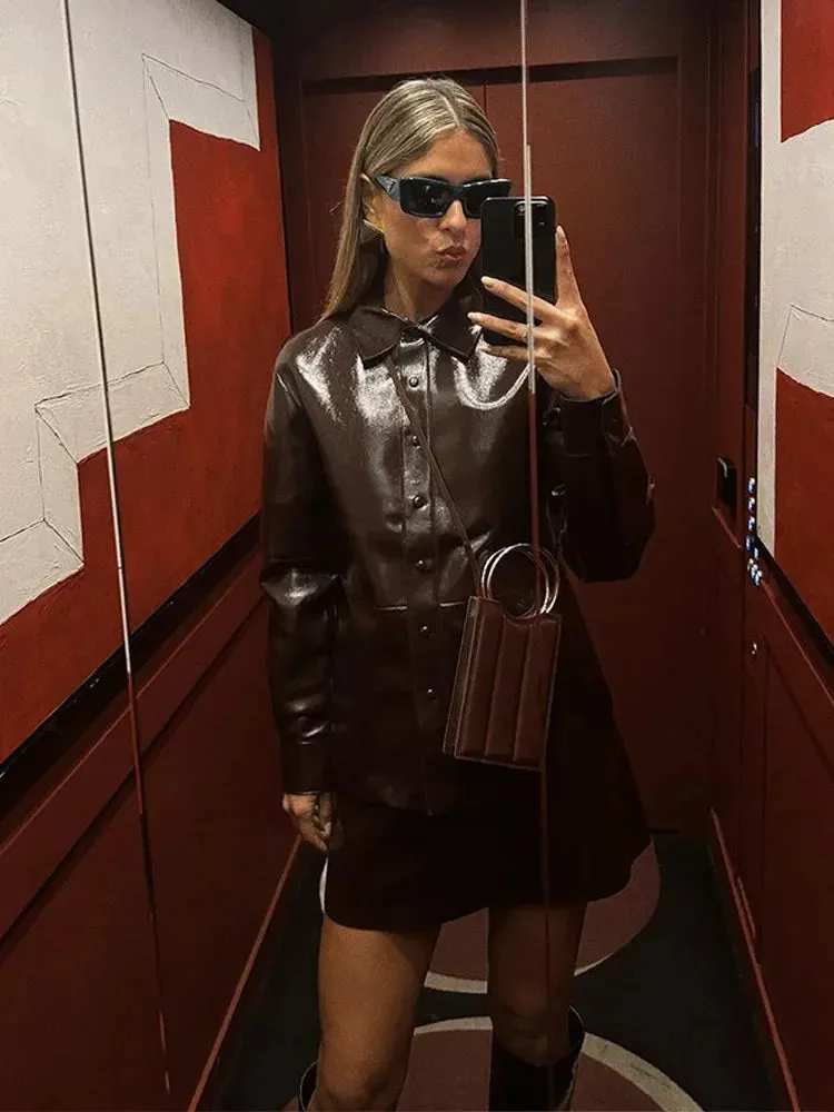 Faux Leather Blazer Dress | Sleek & Edgy | Power Statement