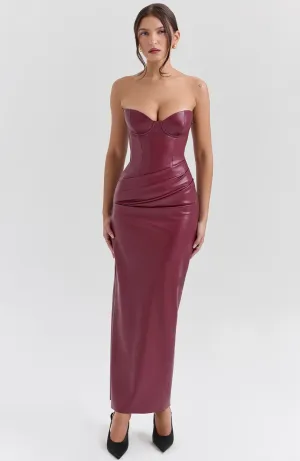 Faux Leather Maxi Dress | Strapless | Bold & Elegant