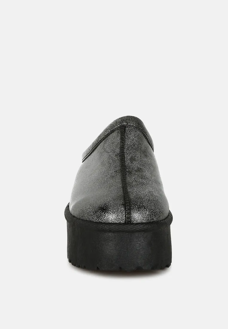 Faux Leather Platform Classic Slip-On By RAG
