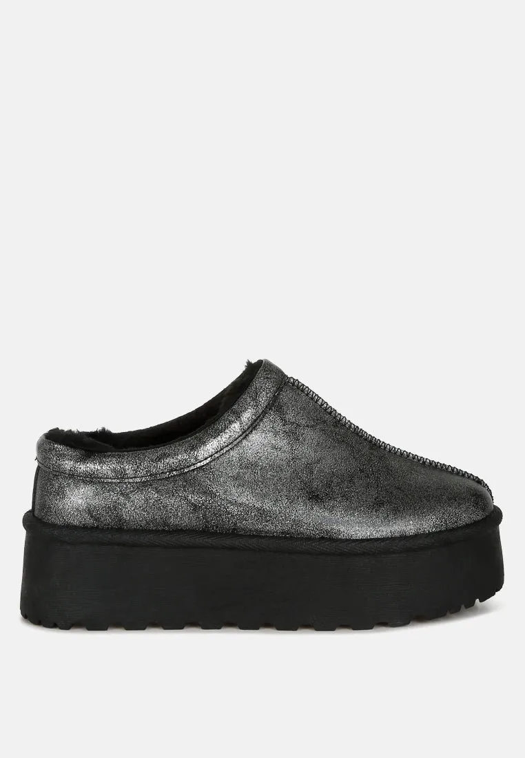 Faux Leather Platform Classic Slip-On By RAG