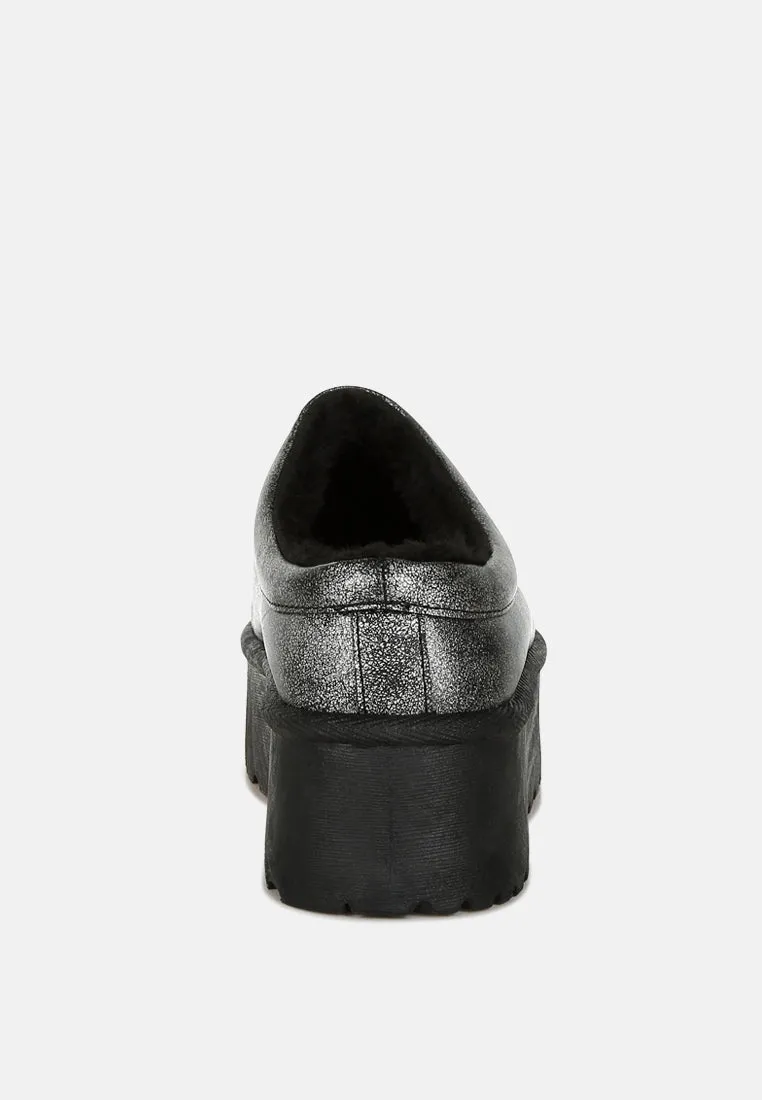 Faux Leather Platform Classic Slip-On By RAG
