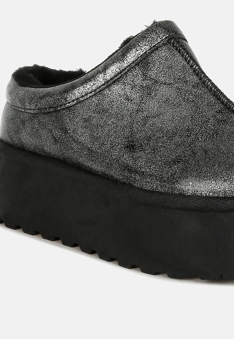 Faux Leather Platform Classic Slip-On By RAG