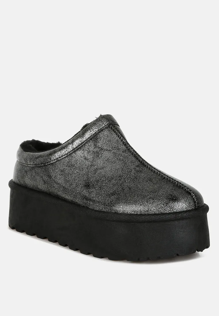 Faux Leather Platform Classic Slip-On By RAG