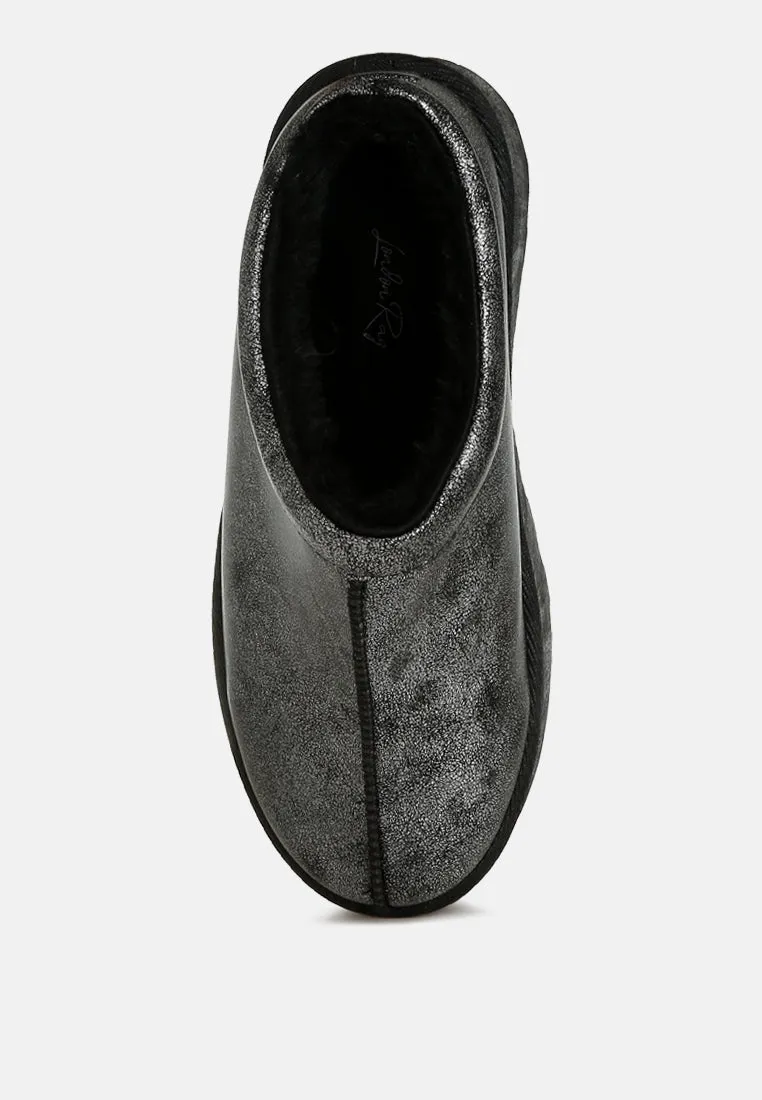 Faux Leather Platform Classic Slip-On By RAG