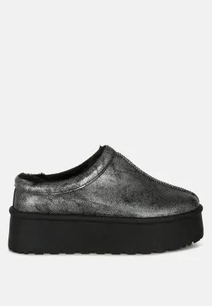 Faux Leather Platform Classic Slip-On By RAG