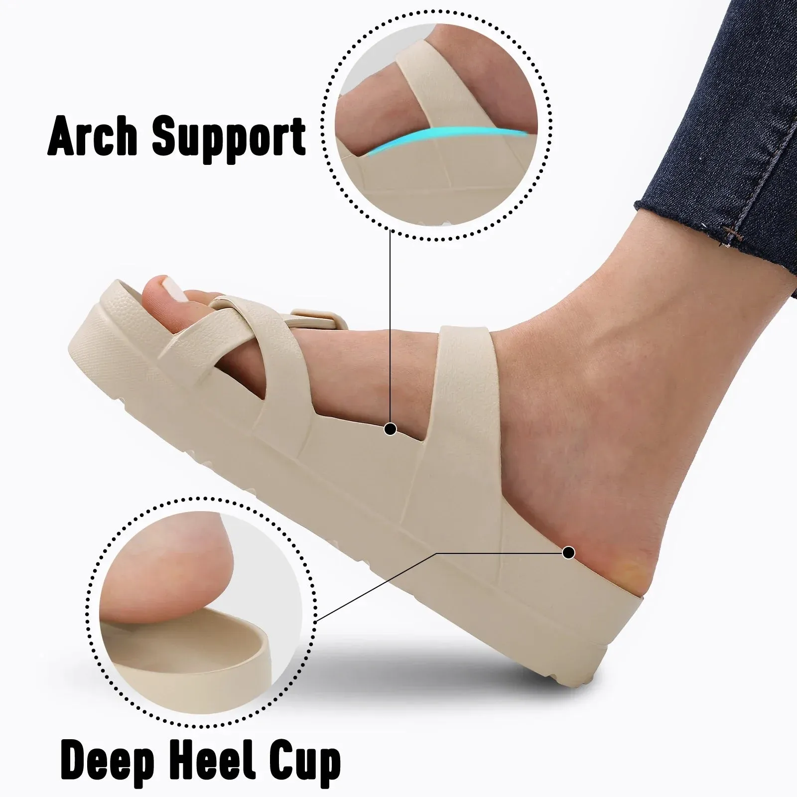 Flat Sandals Women Flat Sandals Women Flip-flops Summer Sandals Outdoor Women Platform Sandals Home Slippers