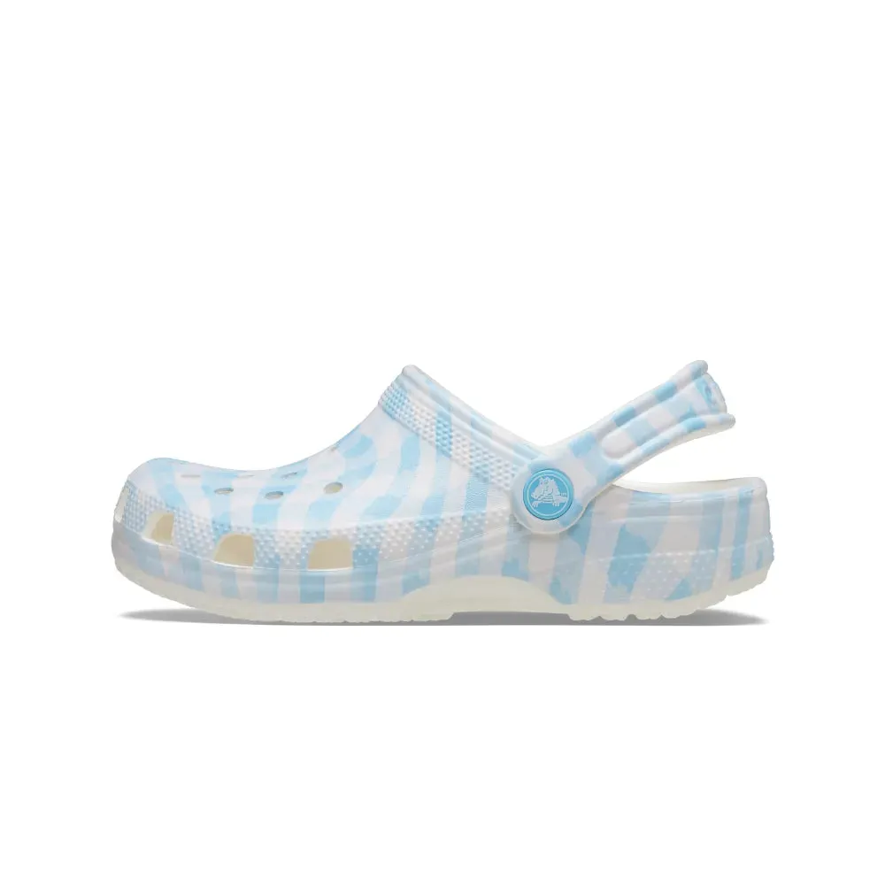 Giày Clog Unisex Crocs Classic Gingham - White/Blue
