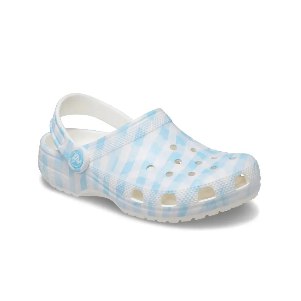 Giày Clog Unisex Crocs Classic Gingham - White/Blue