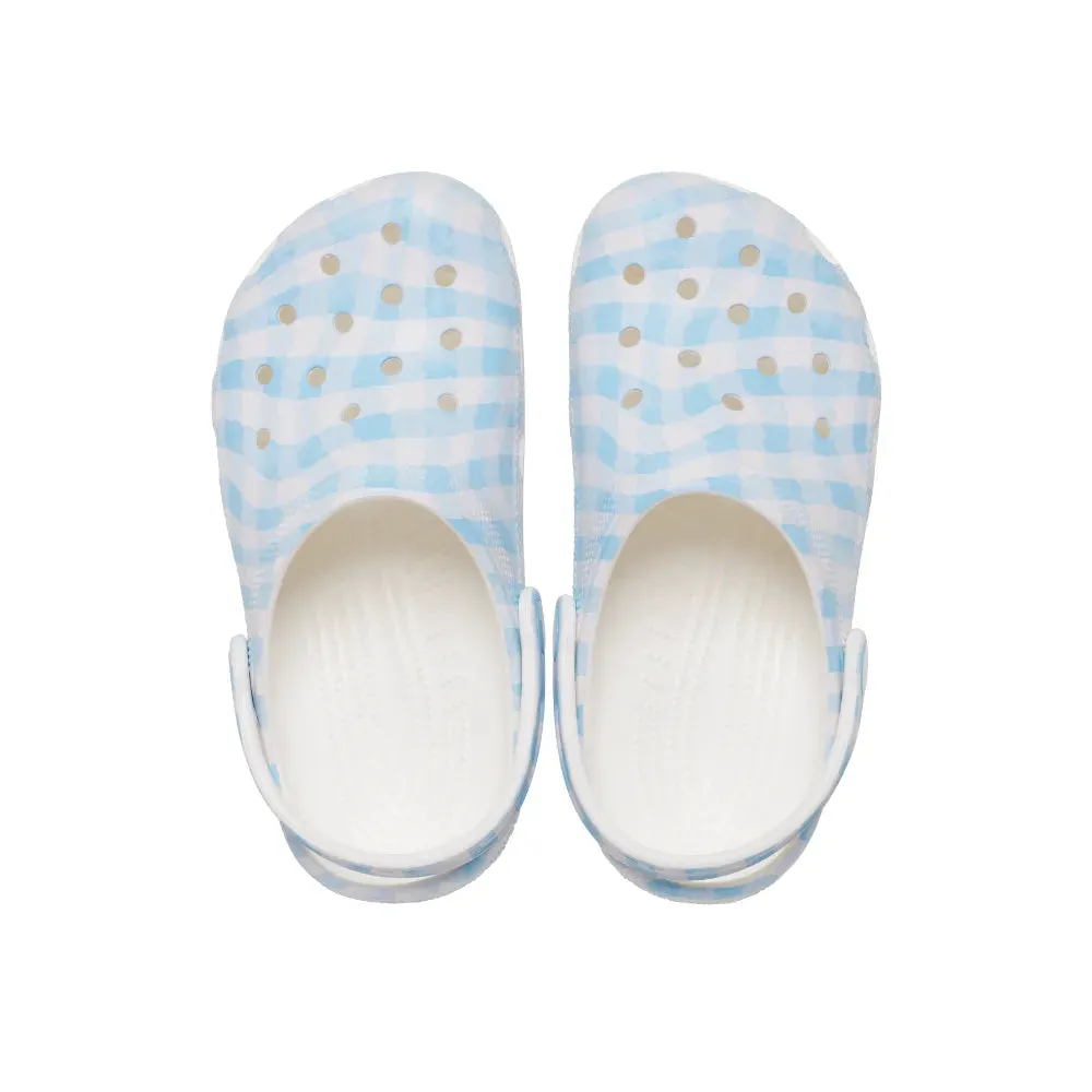 Giày Clog Unisex Crocs Classic Gingham - White/Blue