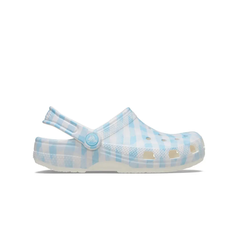 Giày Clog Unisex Crocs Classic Gingham - White/Blue