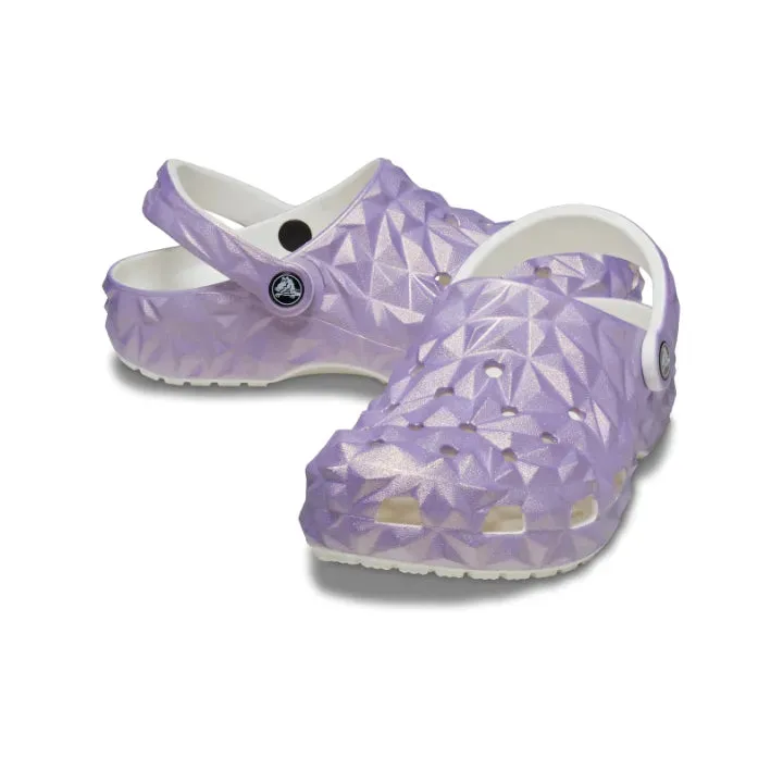 Giày Clog Unisex Crocs Classic Iridescent Geometric - White
