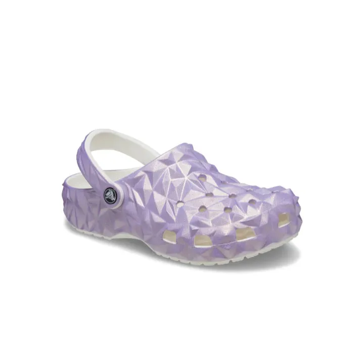 Giày Clog Unisex Crocs Classic Iridescent Geometric - White