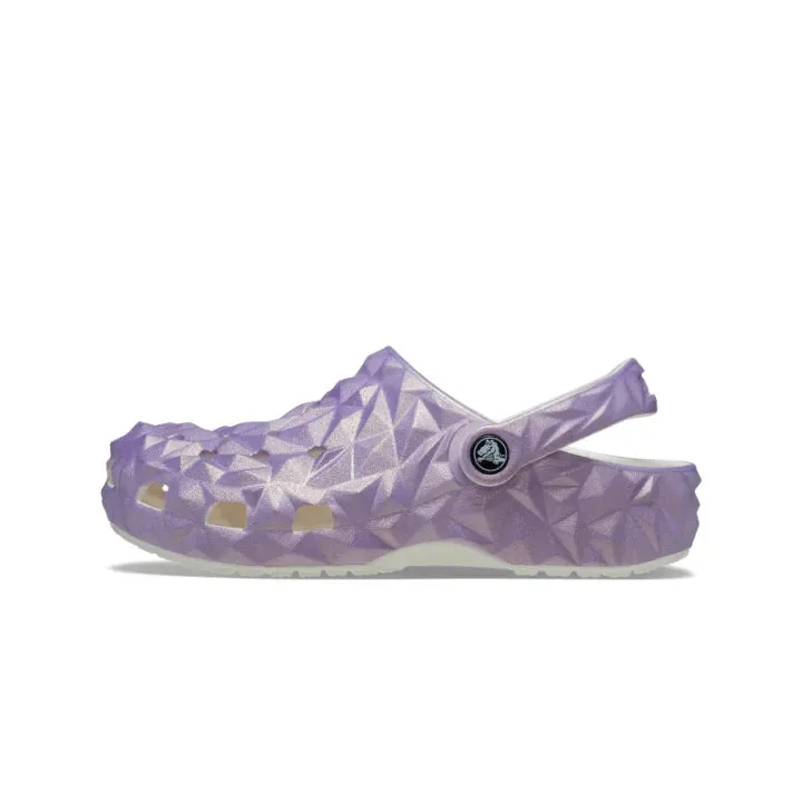 Giày Clog Unisex Crocs Classic Iridescent Geometric - White