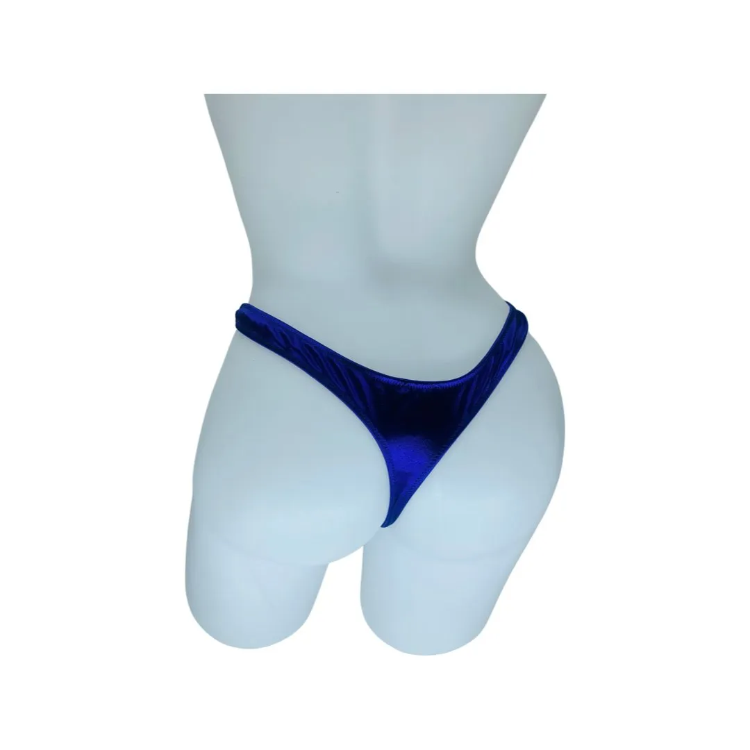 Glossy T-Back Detachable Thong - Purple