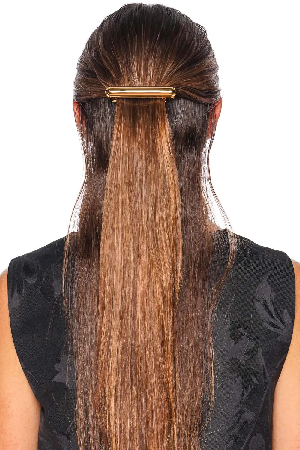 Gold Glossy Mini Bar Barrette