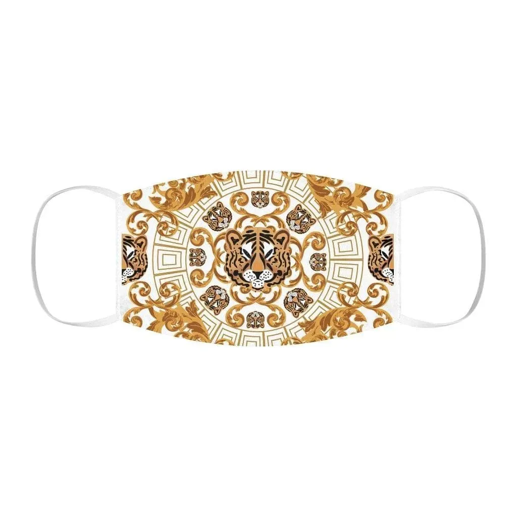 Gold Tiger Face Snug-Fit Polyester Face Mask