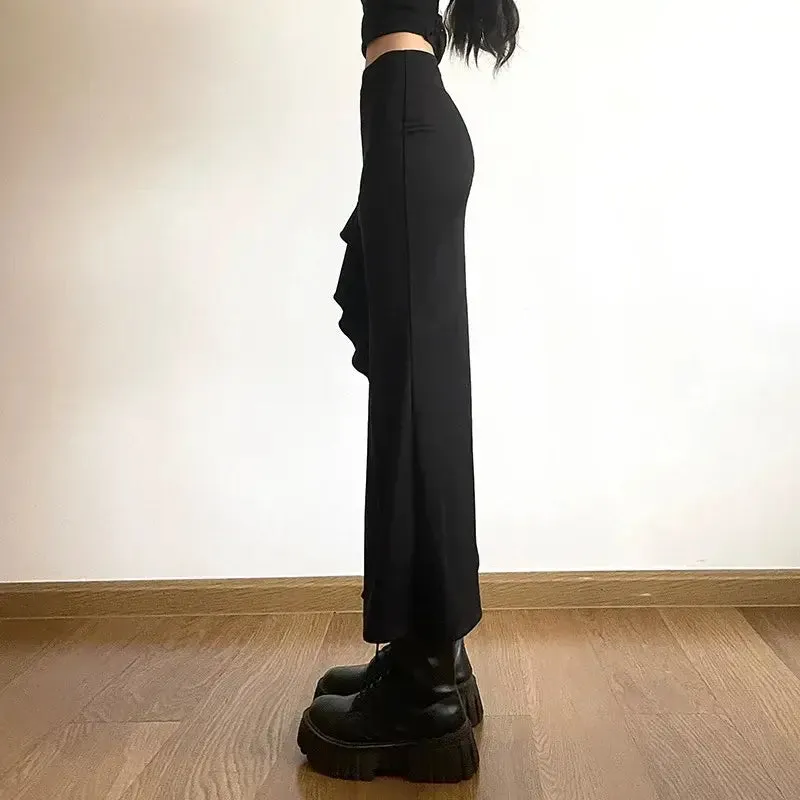 Gothic High Waist Split Skirt | Y2K Bodycon Streetwear
