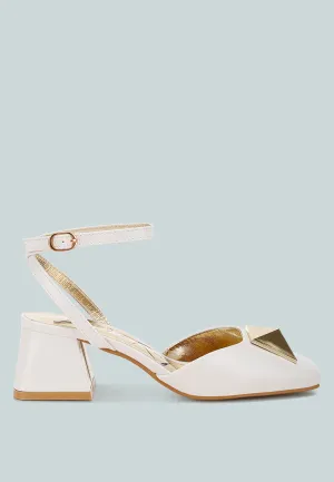 Griselda Brooch Detail Ankle Strap Sandals
