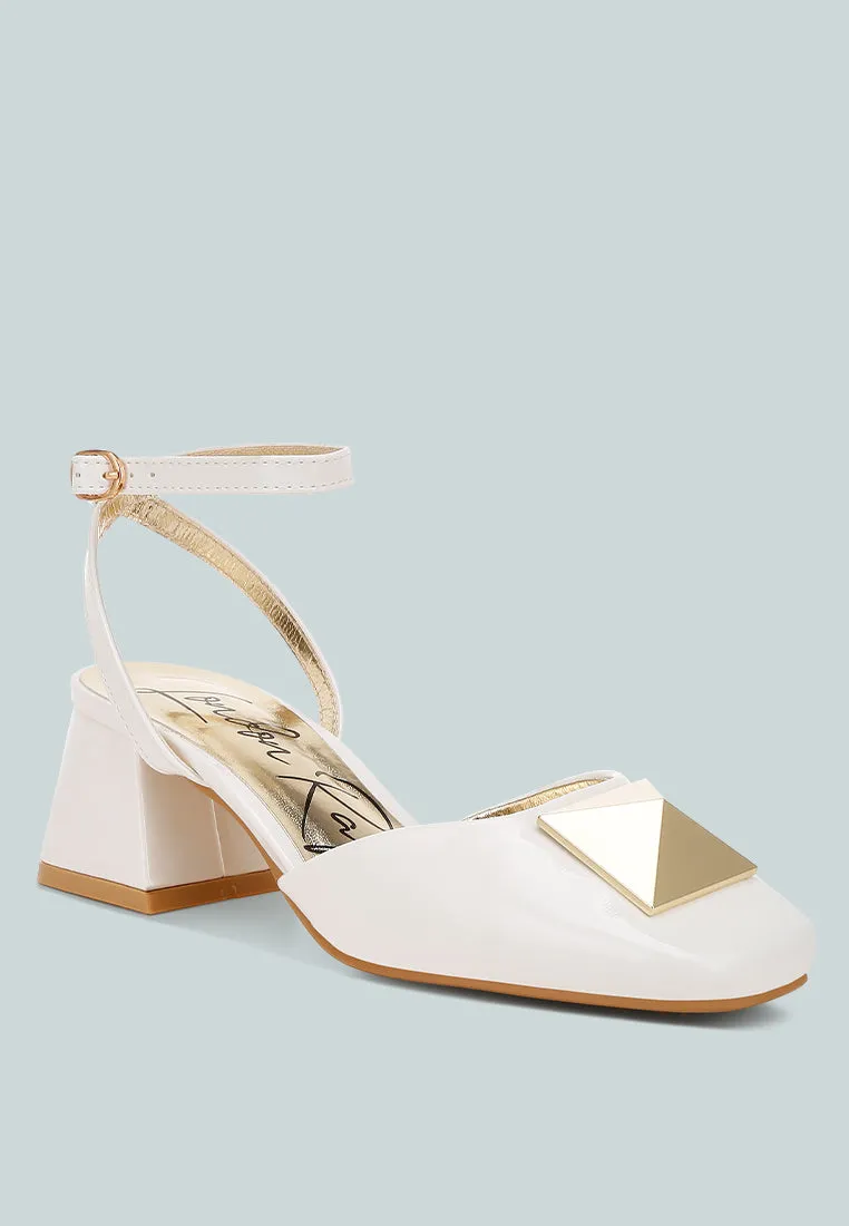 Griselda Brooch Detail Ankle Strap Sandals