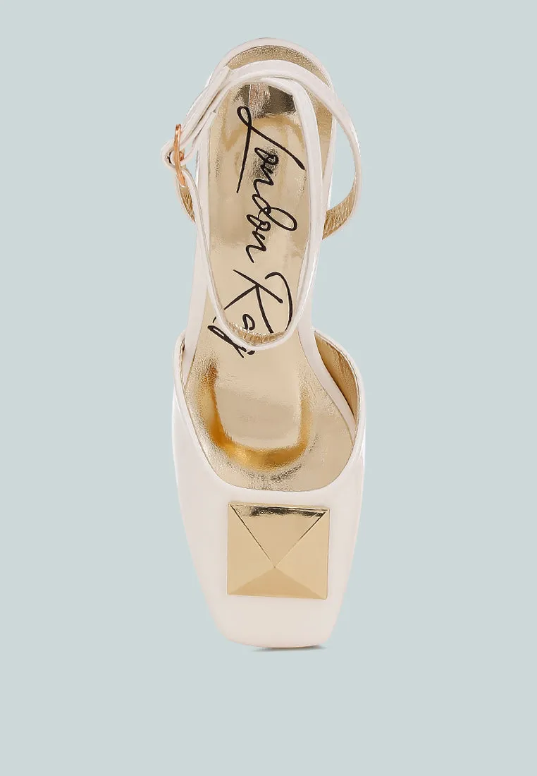 Griselda Brooch Detail Ankle Strap Sandals