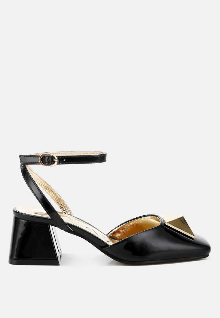Griselda Brooch Detail Ankle Strap Sandals