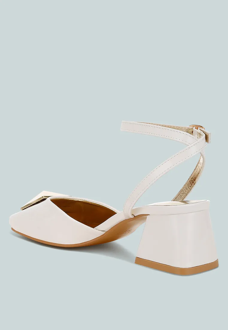 Griselda Brooch Detail Ankle Strap Sandals