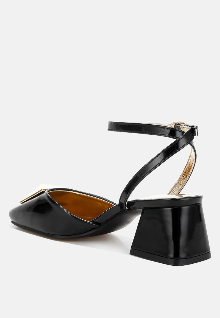 Griselda Brooch Detail Ankle Strap Sandals