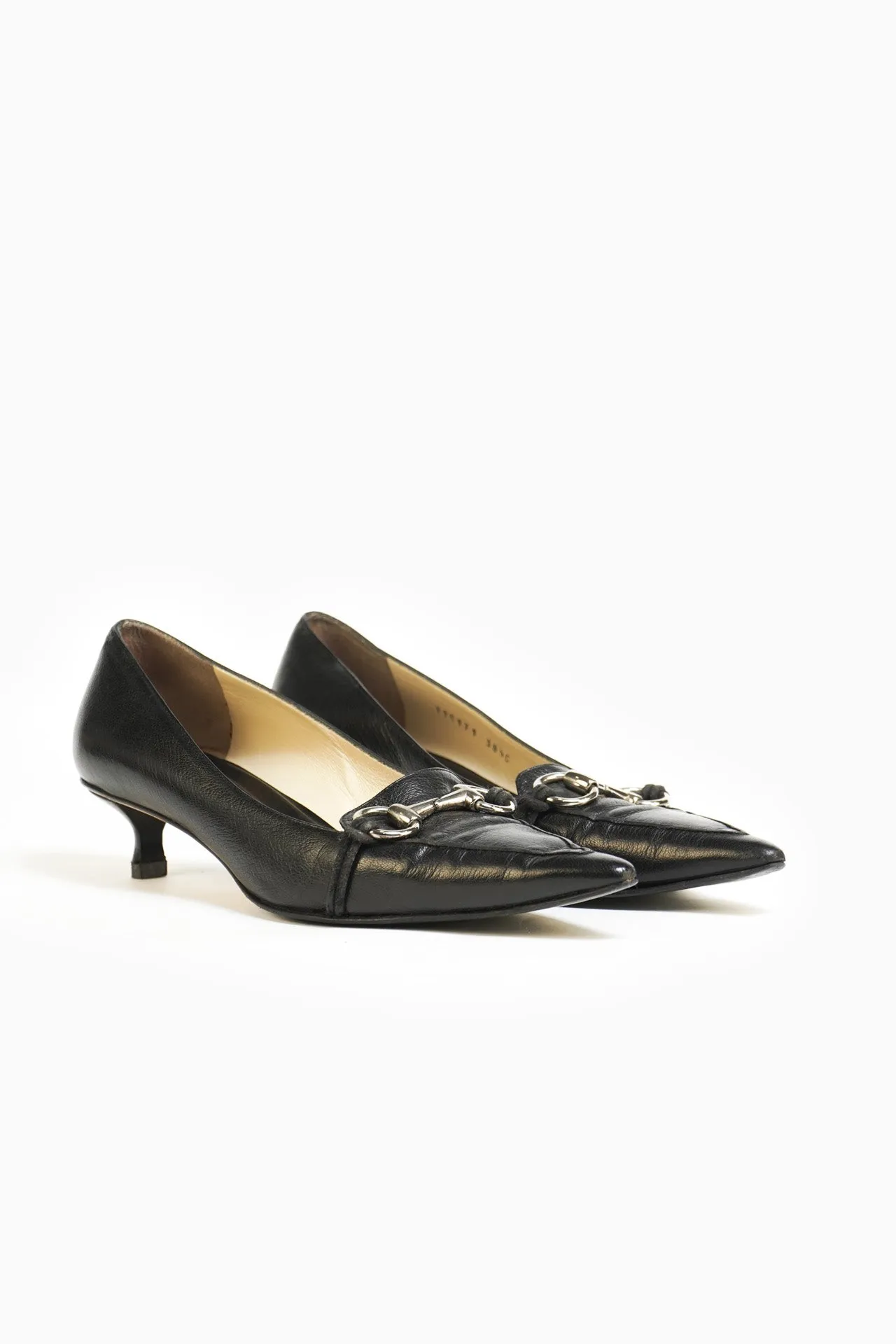 Gucci Black Heels With Horsebit Detail with box - Size 38.5