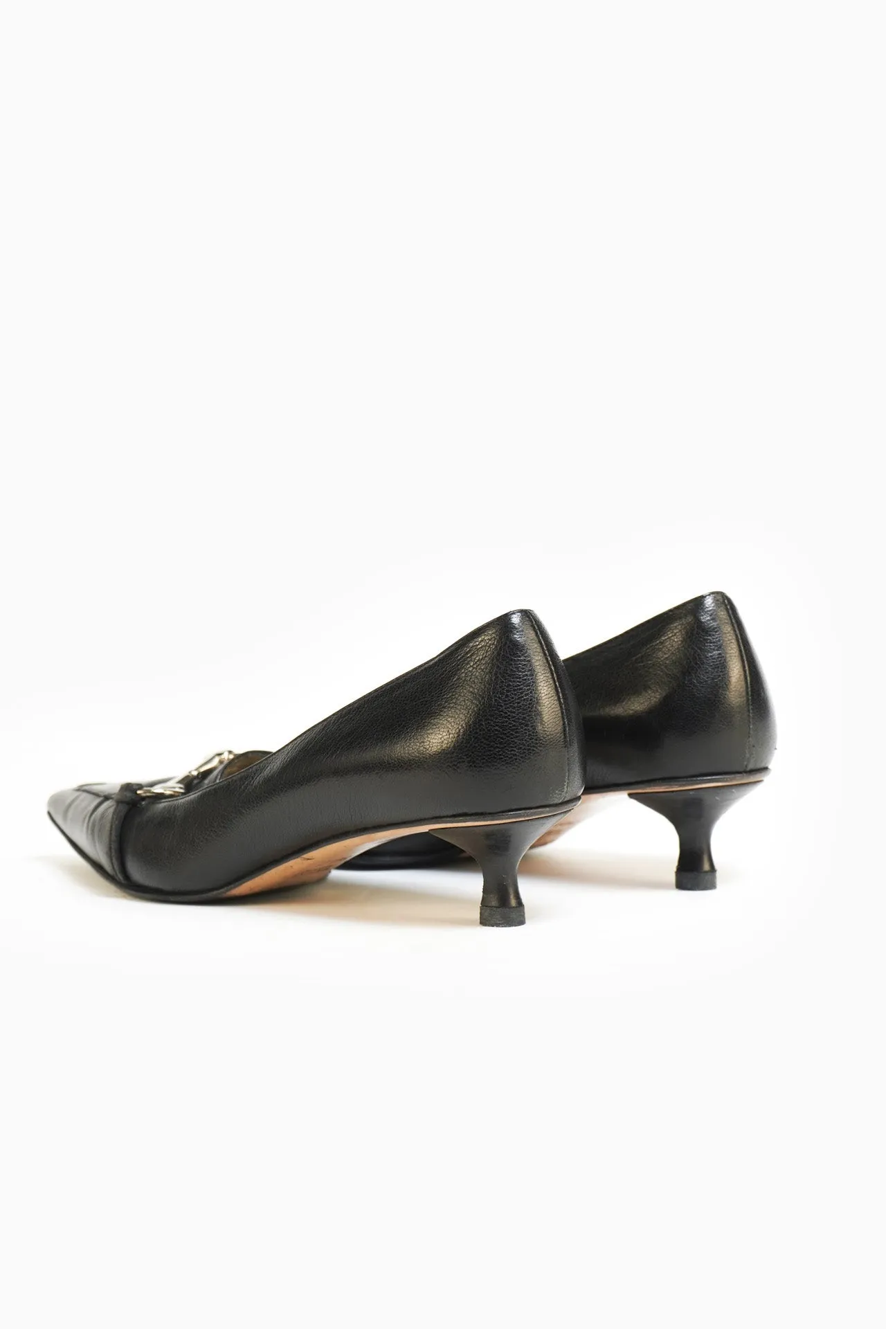 Gucci Black Heels With Horsebit Detail with box - Size 38.5