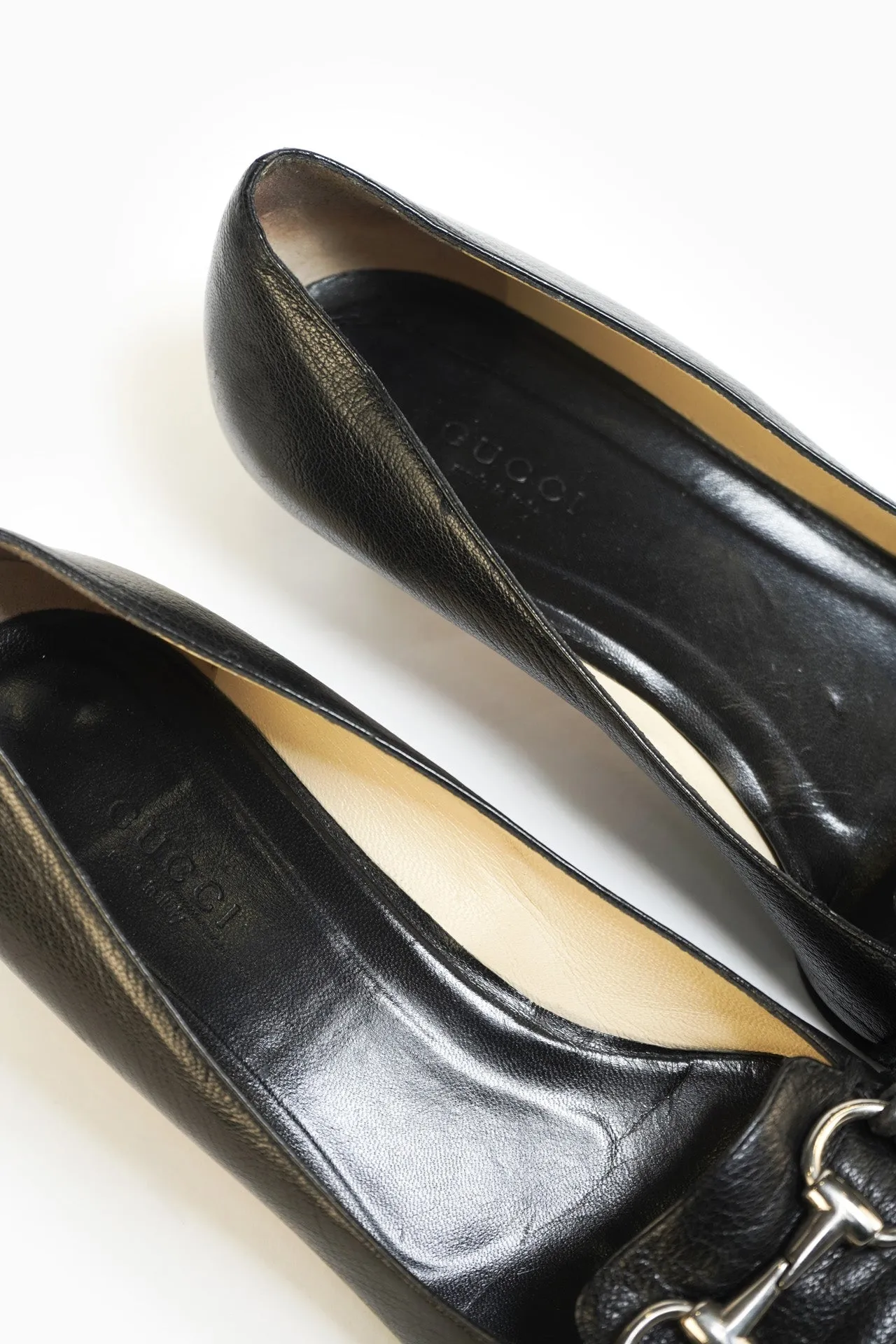 Gucci Black Heels With Horsebit Detail with box - Size 38.5