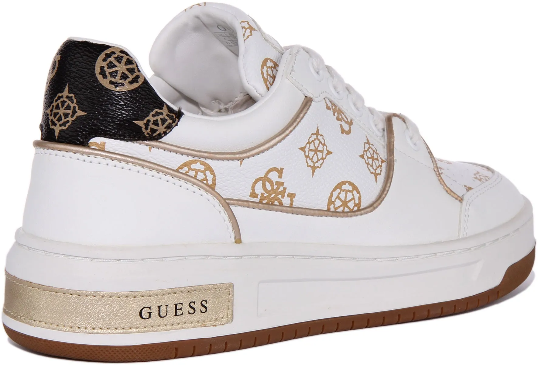 Guess Tokyo Trainer In White Gold For Women