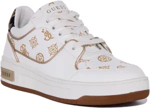 Guess Tokyo Trainer In White Gold For Women