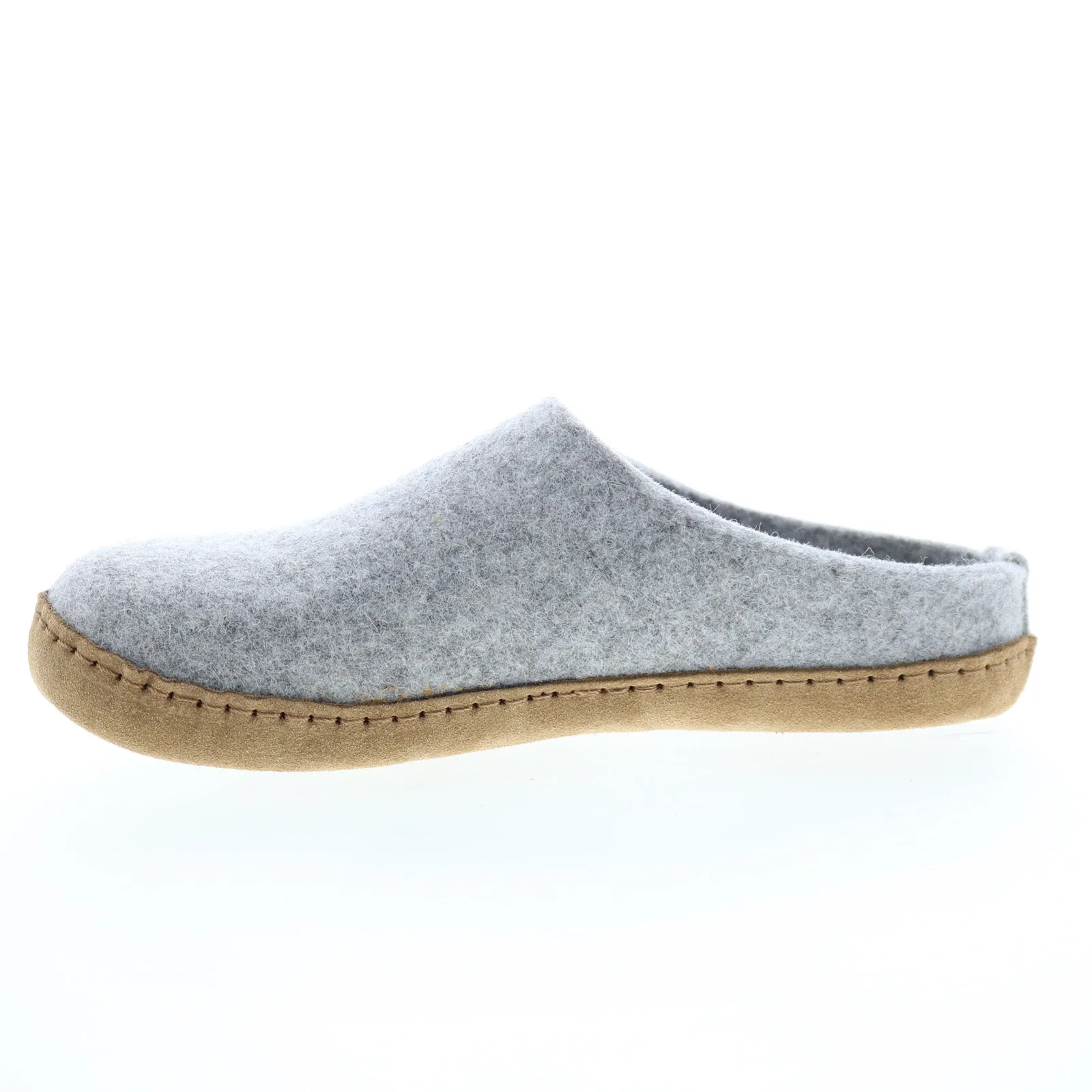 Haflinger Emils Slide 211001-84H Womens Gray Canvas Clogs Slippers Shoes