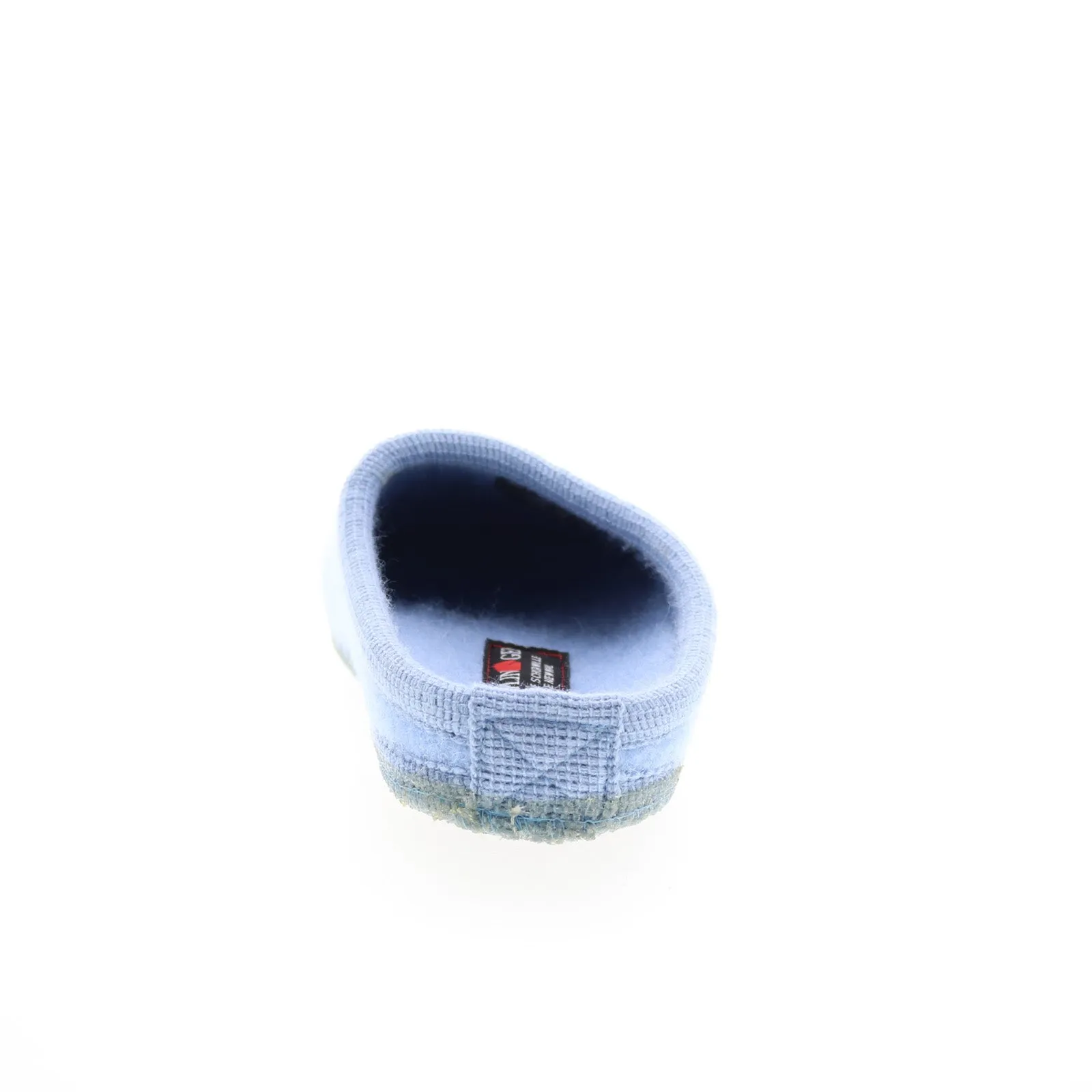Haflinger Hearts 614077-78H Womens Blue Canvas Slip On Clogs Slippers Shoes